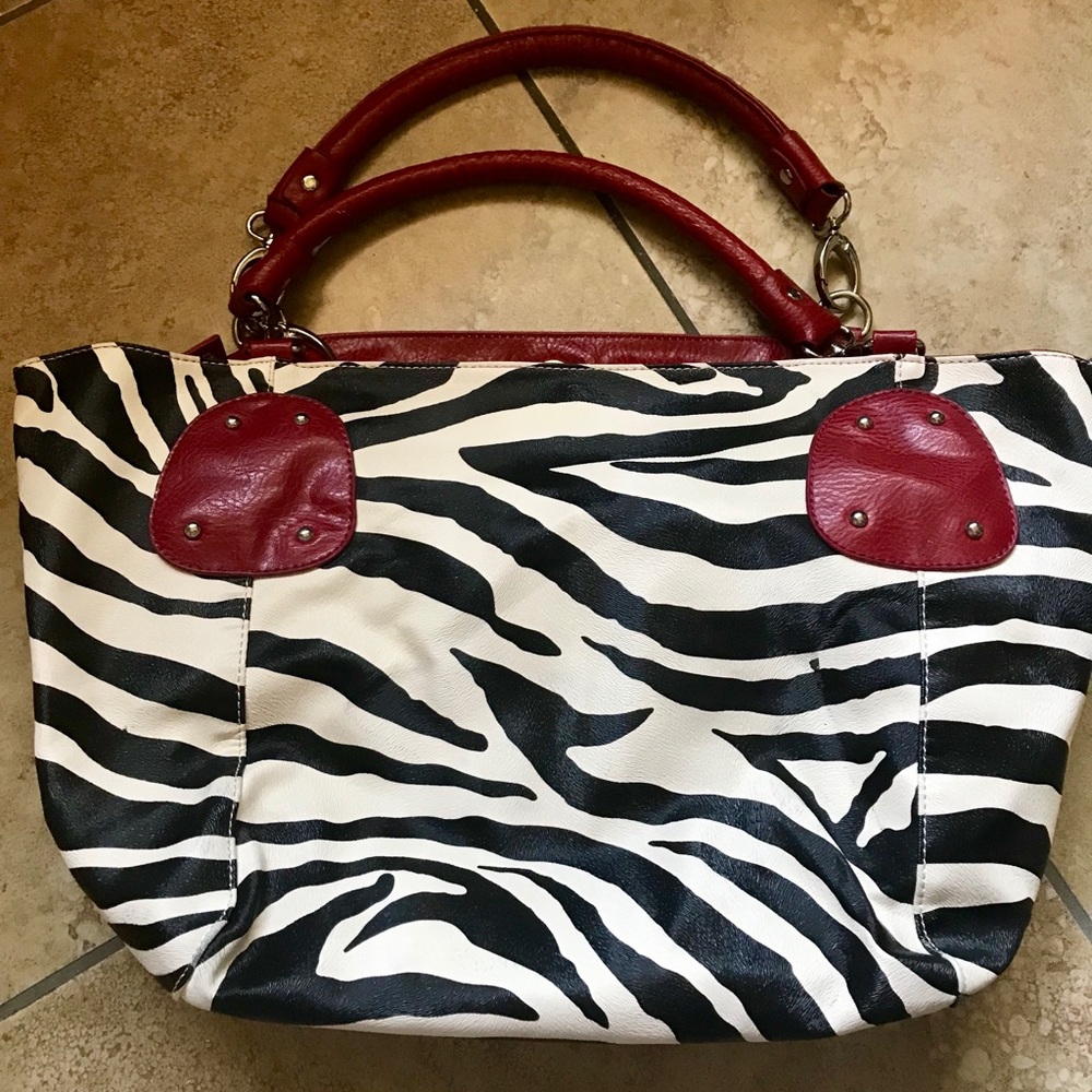 Partially new zebra print handbag